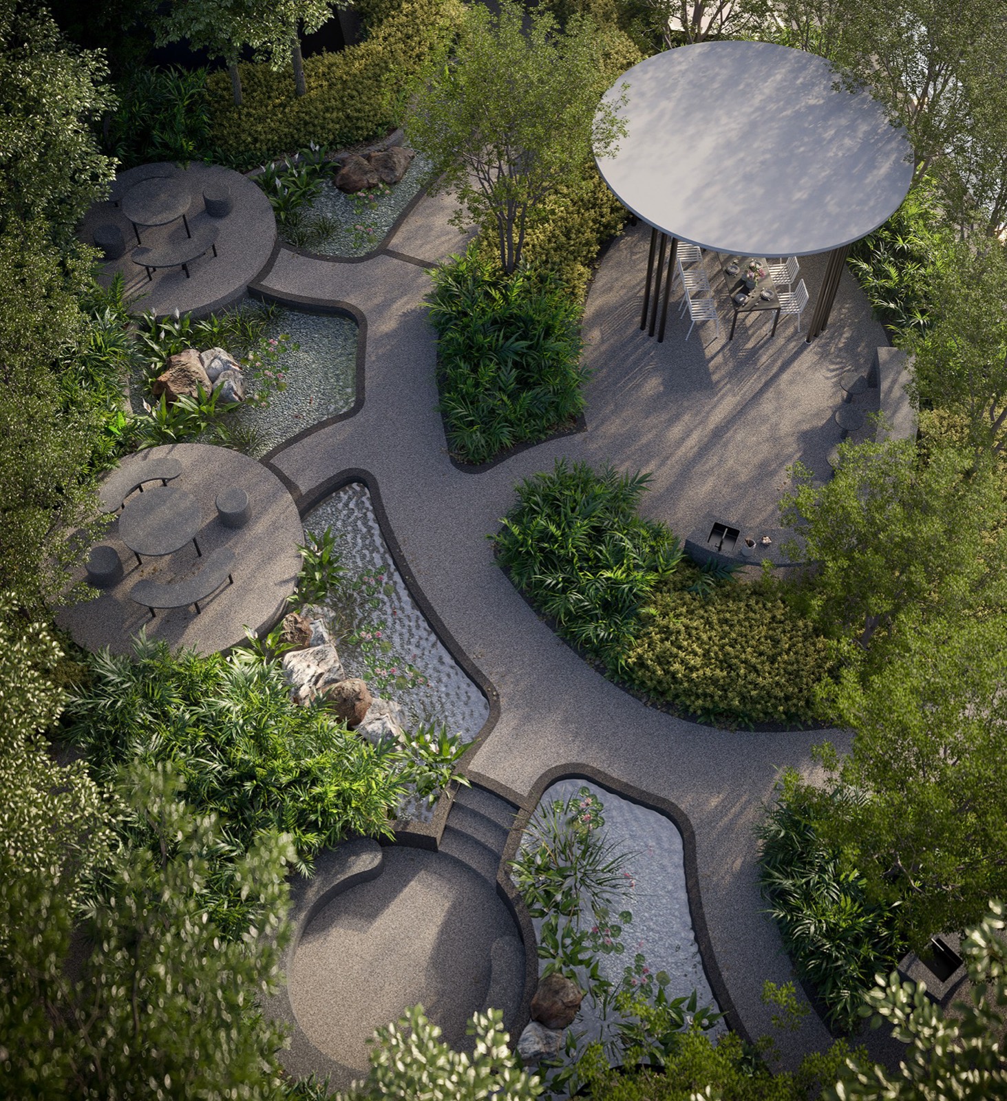 Pemandangan keseluruhan Forest Garden di Divine KLCC
