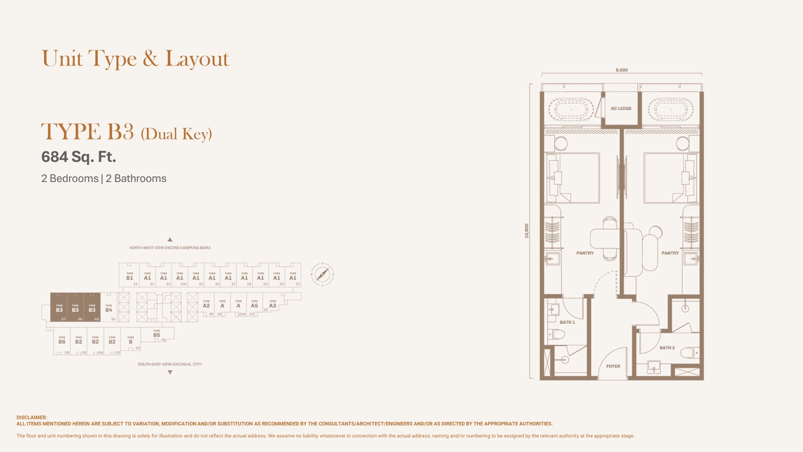 Divine KLCC Dwi-Kunci & Flexi floor plan
